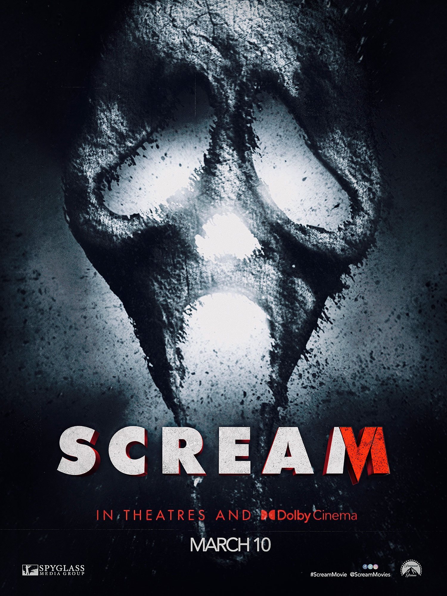 Cartel oficial Scream 6/películas que están en cartelera marzo 2023