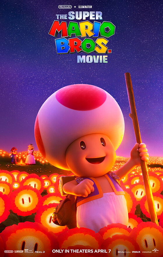 Toad The Super Mario Bros movie 2023 poster