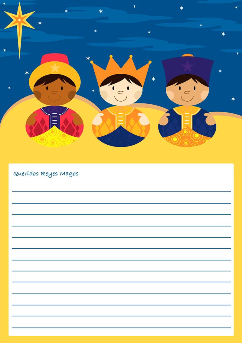 carta queridos reyes magos para escribir