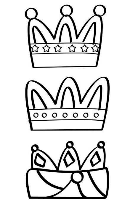 dibujos coronas reyes magos para colorear