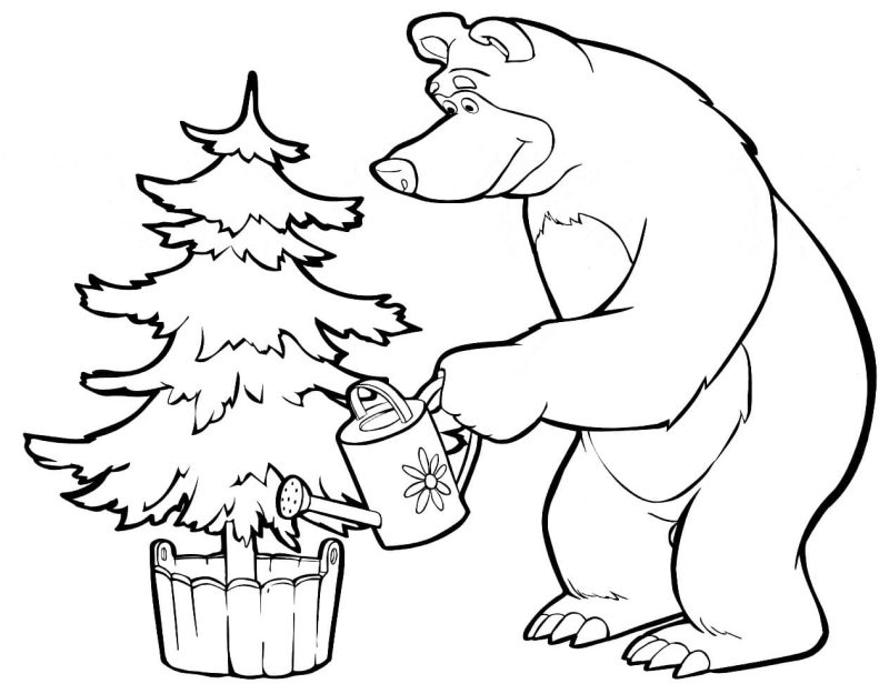 masha y el oso dibujos para colorear gratis