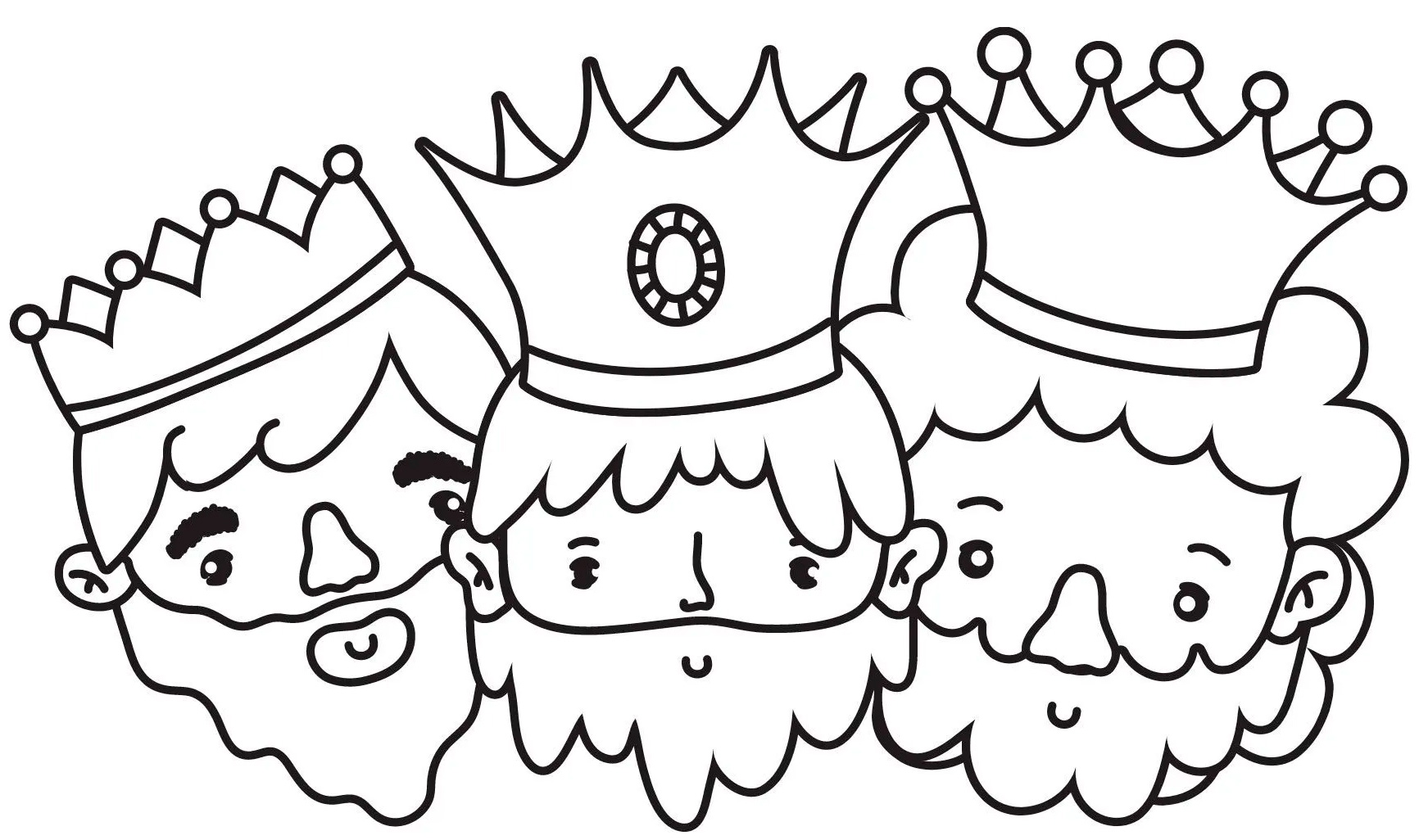 Dibujos de los Reyes Magos para colorear e imprimir gratis