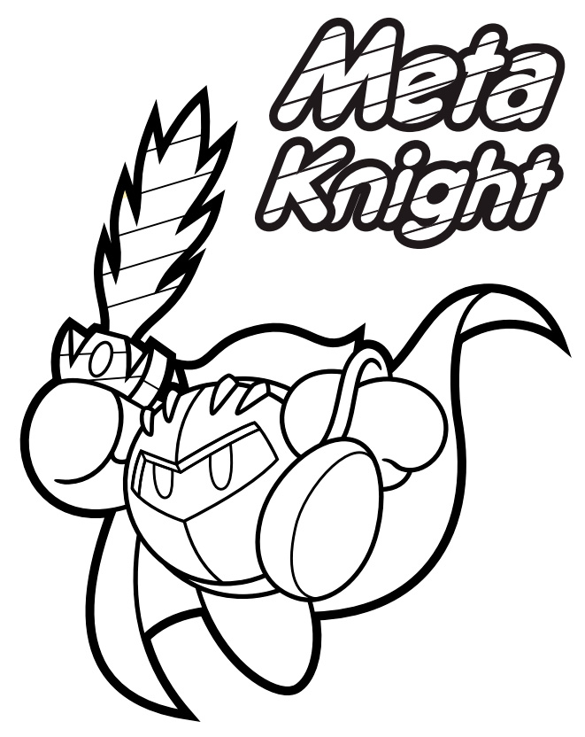 dibujos meta knight para colorear