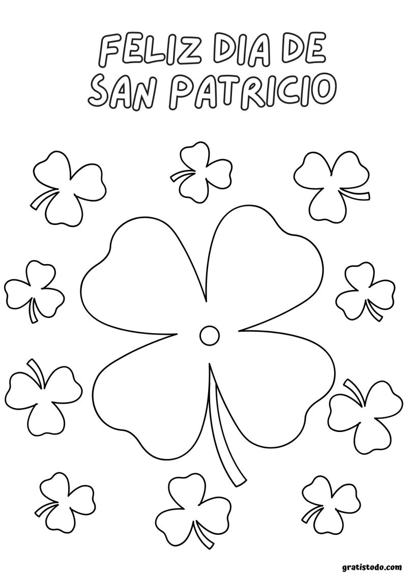 17 marzo feliz día de san patricio dibujos para colorear