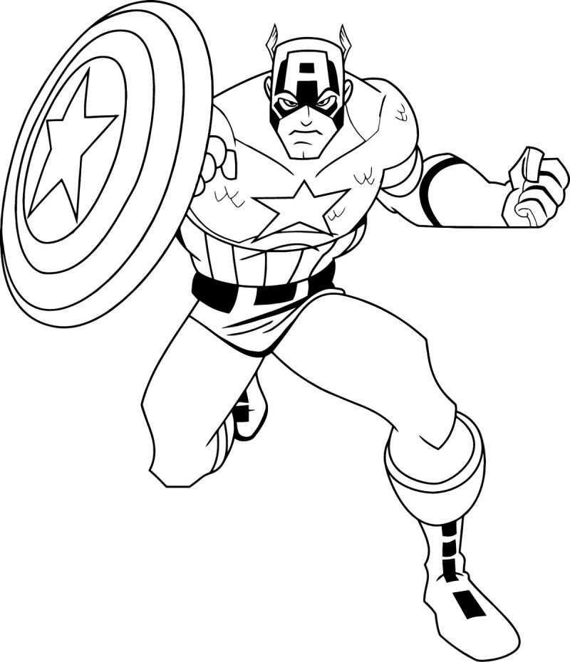Dibujos de Capitán América para imprimir y colorear gratis