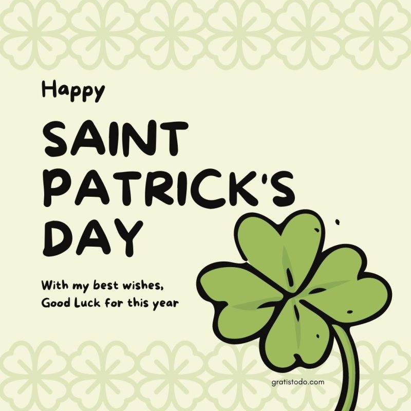 witm my best wishes good luck saint patrick's day