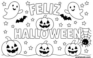 Feliz Halloween para colorear